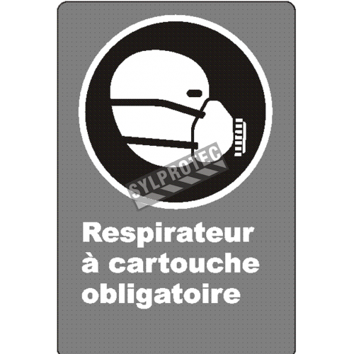 Affiche CSA «Respirateur à cartouche obligatoire» en français: langues, formats & matériaux divers + options