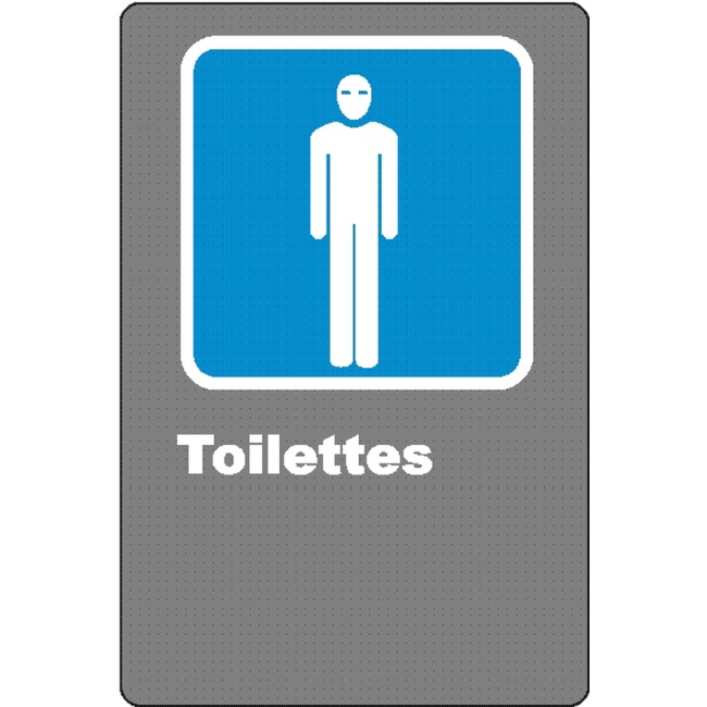 Affiche CSA « Toilette » pour homme de langue française: langues, formats & matériaux divers + options