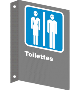 French CSA men and women "Toilette" sign in various sizes, shapes, materials & languages + optional features