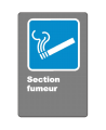 French CSA "Smoking Area" sign in various sizes, shapes, materials & languages + optional features