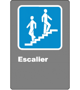 French CSA "Stairs" sign in various sizes, shapes, materials & languages + optional features