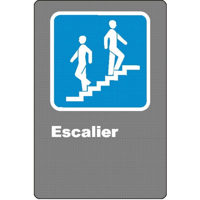 Affiche CSA « Escalier» de langue française: formats variés, matériaux divers, d’autres langues & options