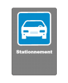 French CSA "Parking" sign in various sizes, shapes, materials & languages + optional features