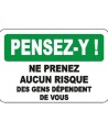 Affiche OSHA «Pensez-y! Ne prenez aucun risque des gens dépendent de vous»: langues, options, formats & matériaux variés