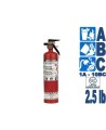 Portable fire extinguisher with powder, 2.5 lbs type ABC, ULC 1A-10BC, with vehicle hook.