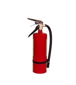 Portable fire extinguisher with powder, 5 lbs, type ABC, ULC 3A-10BC, with wall hook.