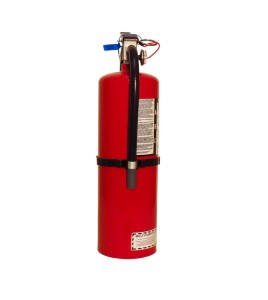 Portable fire extinguisher with powder, 10 lbs type ABC, ULC 6A 80 BC, with wall hook.