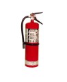 Portable fire extinguisher with powder, 10 lbs type ABC, ULC 6A 80 BC, with wall hook.