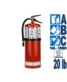 Portable fire extinguisher with powder, 20 lbs, type ABC, ULC 10A-120 BC, with wall hook.