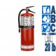 Portable fire extinguisher with powder, 20 lbs, type ABC, ULC 10A-120 BC, with wall hook.