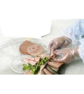 Polyethylene gloves, bag of 100  units.