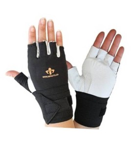 Cowhide & nylon Impacto AirGloves half finger workglove with wrist support for abrasion & impact protection. Sold individually.