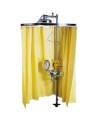 Rideau Bradley pour douche d'urgence, couleur jaune haute visibilité, 178 x 369 cm (70 x 145 po).