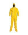 TYCHEM 2000 disposable yellow coverall with hood and boot covers, sold individually