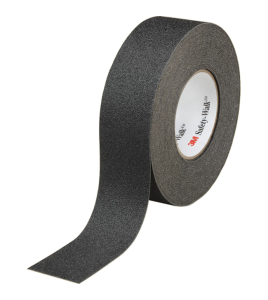 Black non-slip adhesive warning tape for low-traffic areas, 1 inche x 60 feet.