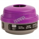 North approved organic vapours combined cartridge for half & full facepiece respirators series 5400, 7600 & 7700. Sold in pairs.