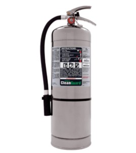 Non-magnetic FE36 portable fire extinguisher, 13.25 lbs, type ABC, ULC 1A-10BC, with wall hook. For MRI.