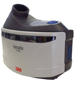 3M Versaflo unit for protection by powered air purifying respirator (PAPR). Filter cover and airflow indcator included.