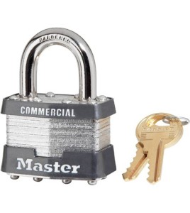 Black regular padlock whit key type alike