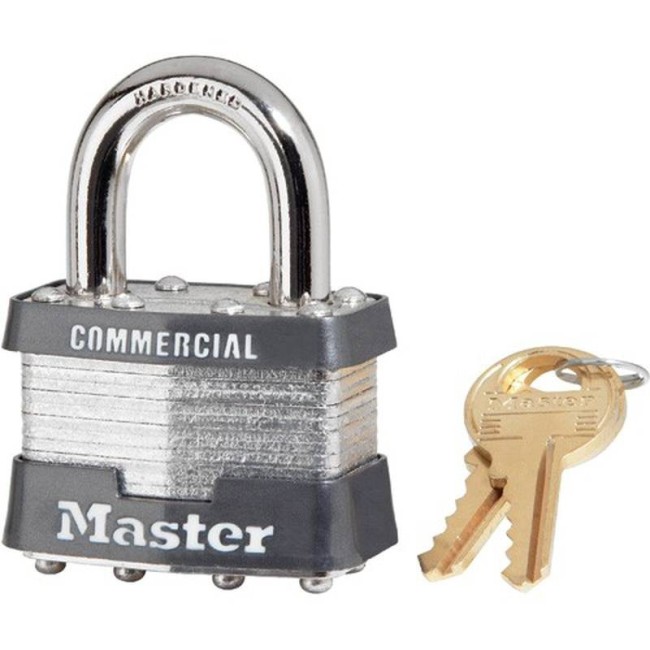 Black regular padlock whit key type alike