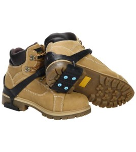 Snow and ice heel traction aids, for all types of flat shoes and winter boots.