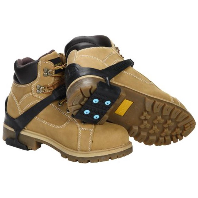 Snow and ice heel traction aids, for all types of flat shoes and winter boots.