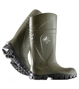 Bekina StepliteX waterproof green polyurethane boots with steel toe caps and steel soles, CSA Z195 compliant.