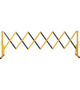 Expandable safety barrier, 10 feet (3 m), made of aluminium painted yellow.