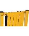 Expandable safety barrier, 10 feet (3 m), made of aluminium painted yellow.