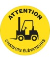 “CAUTION FORKLIFT TRAFFIC” adhesive anti-skid laminated vinyl floor sign, various sizes & languages.