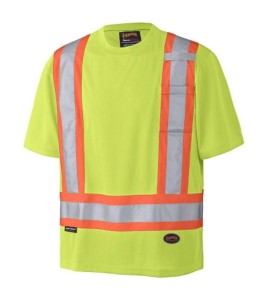 Orange traffic polyester t-shirt, CSA Z96-09, class 2 level 2