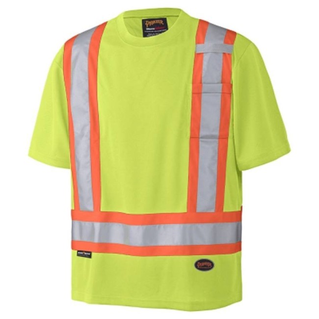 Orange traffic polyester t-shirt, CSA Z96-09, class 2 level 2