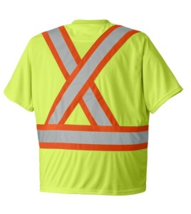 Orange traffic polyester t-shirt, CSA Z96-09, class 2 level 2