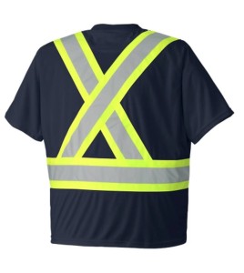 Black traffic polyester t-shirt, CSA Z96-09, class 2 level 2