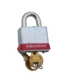 Regular padlock 1 9/16 in (40 mm) wide laminated steel body with case hardened steel shackle. 