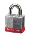 Regular padlock 1 9/16 in (40 mm) wide laminated steel body with case hardened steel shackle. 