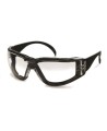 Cee Tec protective eyewear, clear polycarbonate lenses with foam seal, meets CSA for impact protection.