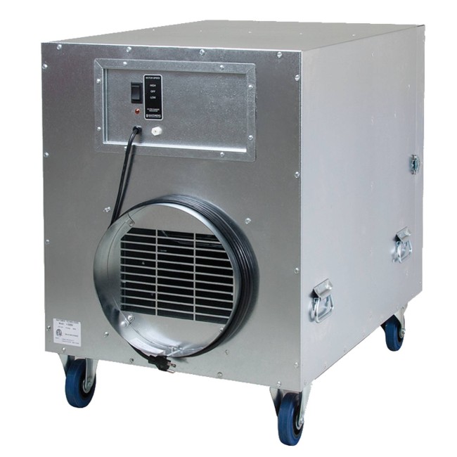 Purificateur d’air portable HEPA-AIRE deluxe à 2 vitesses. Débit de 1050 cfm ou 1600 cfm pour désamiantage et décontamination