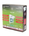 Combo LED emergency exit sign with green Running Man and 2 spotlights, steel casing, with back-up battery