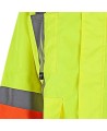 Winter High-visibility coat for roadwork flaggers, compliant with new Transports Québec regulation. 