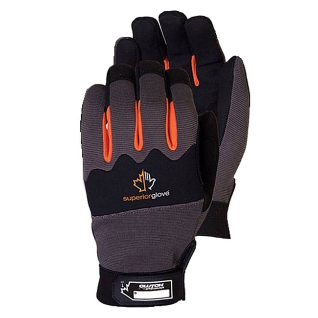 Superior Clutch Gear® micro-suede, nylon & neoprene water-repellent gloves for mechanics. Size: X-small (6) to XX-large (11).