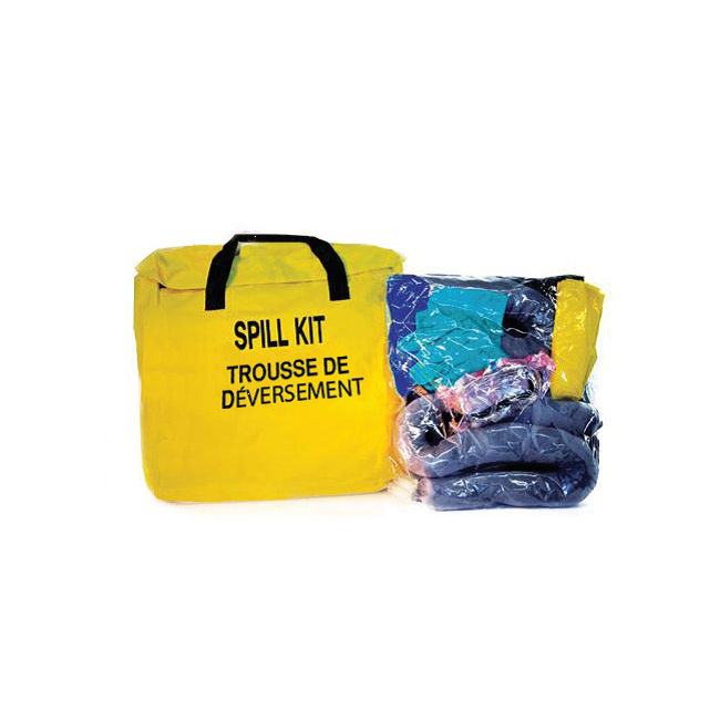 Compact universal spill kit for trucks.