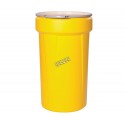 Large universal spill kit for non-corrosive fluids, 55 US gallons, overpacked in drum with screw lid.