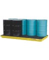 Drum accumulation center for spill control, fits 8 drums, capacity 98 US gallons (370 liters).