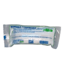 Sterile compress bandage, 4 x 4 in, sold individually.