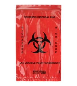 Infectious waste bags 15.2 x 22.9 cm, ( 6 X 9 in) 25 bags