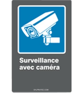 French CDN "Surveillance with camera" sign in various sizes, shapes, materials & languages + optional features