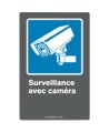 French CDN "Surveillance with camera" sign in various sizes, shapes, materials & languages + optional features