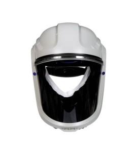 3M facepiece with basic hard hat for respiratory protection system in factories where hard hats are not required.