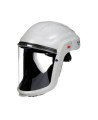 3M facepiece with basic hard hat for respiratory protection system in factories where hard hats are not required.